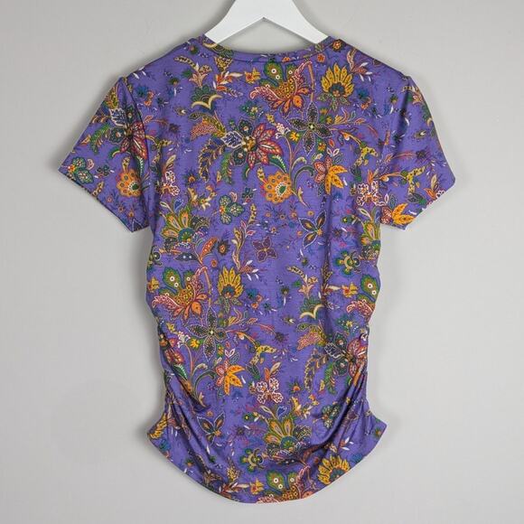 Ralph Lauren Collection Purple Jacobean Floral Paisley Print Top XL - Picture 5 of 7